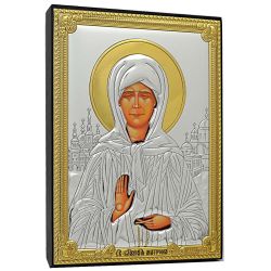 Святая Матрона Московская. Икона в серебряном окладе. 13,5 х 18,5 см