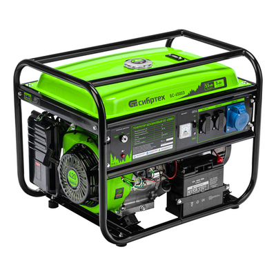 Генератор бензиновый (5.5 кВт) БС-6500Э, 230В, четырехтактный, 25 л, электростартер Сибртех