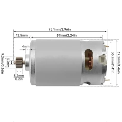 RS550 13 зубов (9,2 х 5,2 мм) DC 21V 27500RPM высокоскоростной микромотор с 13 зубьями шестерни для электрической дрели / пилы / шуруповерта