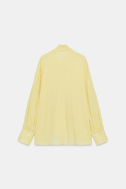 ZARA РУБАШКА В ПОЛОСКУ С ЗАВЯЗКАМИ — ZW COLLECTION, ЖЕЛТЫЙ