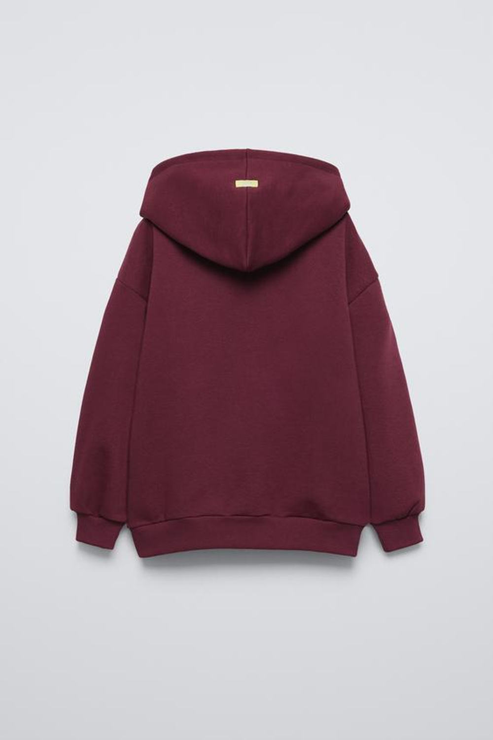 ZARA ХУДИ С ПОДКЛАДКОЙ И НАДПИСЬЮ, ГРАНАТОВЫЙ