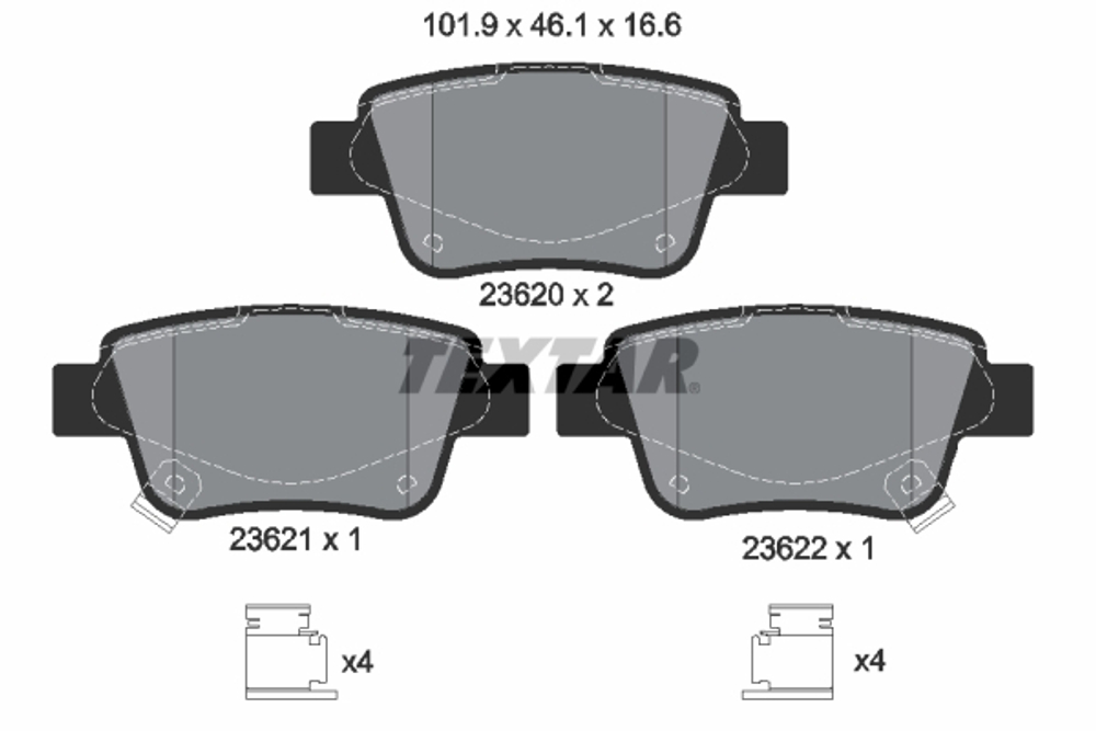 TEXTAR - 2362002-TET - Brake Pad Set, disc brake