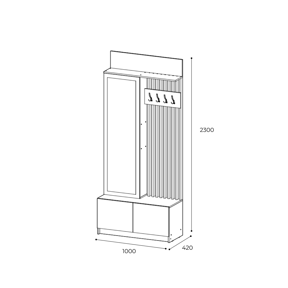 Вешалка Стоуби, дуб крафт/графит