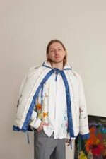 Куртка Soeurs Ocean Blue Silk Puffer Jacket