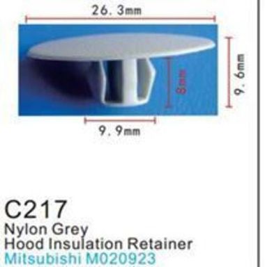Клипса для крепления внутренней обшивки а/м Митсубиси пластиковая (100шт/уп.) Forsage клипса C0217Black(Mitsubishi)