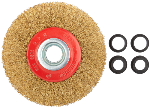 Корщетка-колесо, стальная латунированная волнистая проволока 125 мм 39012