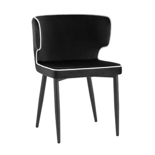 Стул Матео с кантом велюр черный