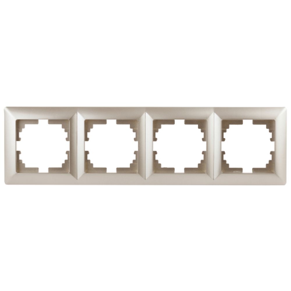 Рамка для розеток и выключателей Intro Solo 4-504-04 на 4 поста, СУ, шампань
