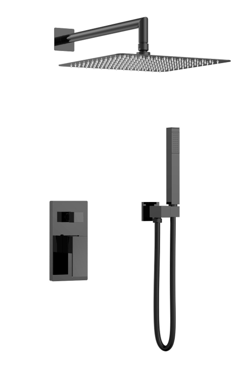 Boheme Смеситель встроенный для душа QUBIC Shine Gun Metal