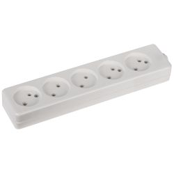 Колодка ЭРА K-5 5 розеток без зазeмления белая | Колодки