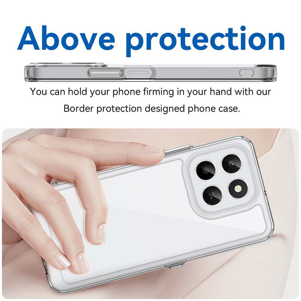 Противоударный чехол для Honor X6C, усиленные прозрачные защитные рамки