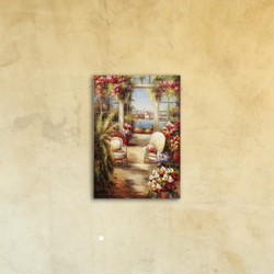 Картина на стекле "Вид из зимнего сада" Декор для дома, подарок
