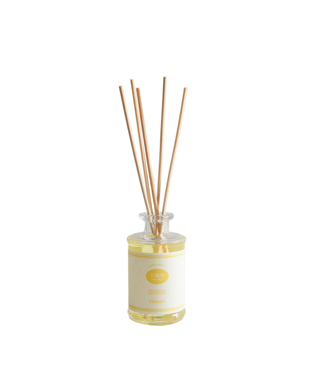 Zara Home Аромадиффузор Lemon Candied 190 мл, тростниковые палочки микадо, аромат свежий цитрусовый, Горчичный