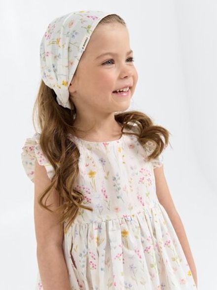 Косынка хлопковая "Акварельные цветы"