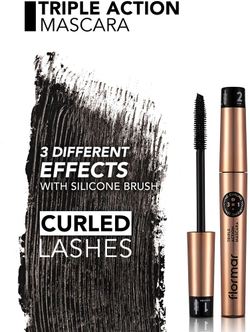 flormar Triple Action Mascara - Питательная тушь для ресниц 3 в 1, 8 ml
