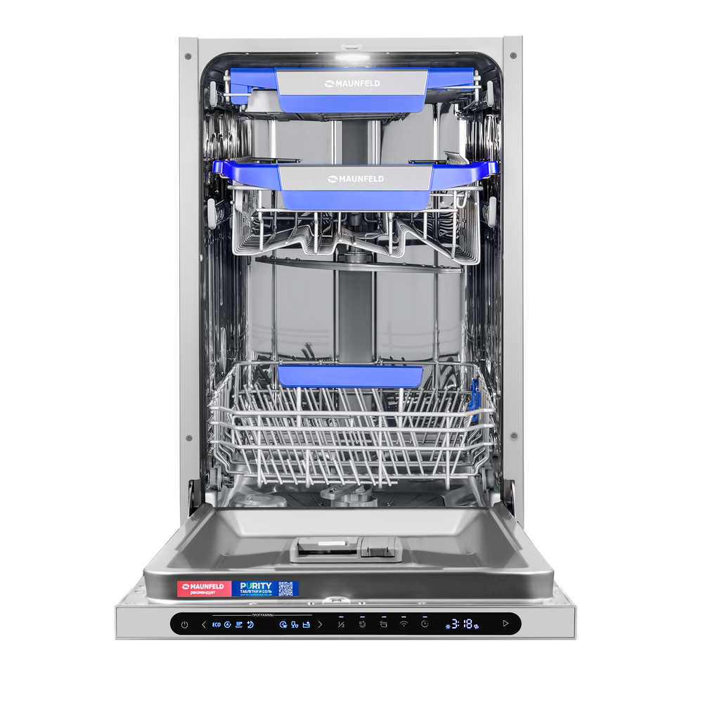 Посудомоечная машина авто-открыванием MAUNFELD MLP45331T Light Beam Wi-Fi