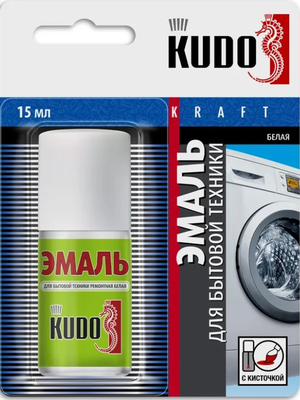 Эмаль ремонтная Kudo для ванн и керамики, белая (15мл/12шт) KU-7K1301