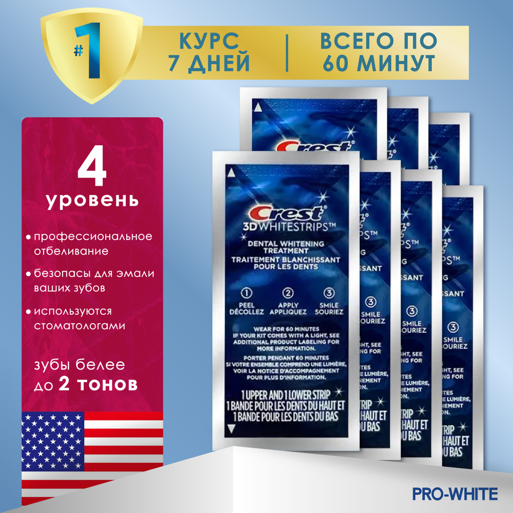 Отбеливающие полоски Crest 3D White Glamorous White (1 Week) 7шт