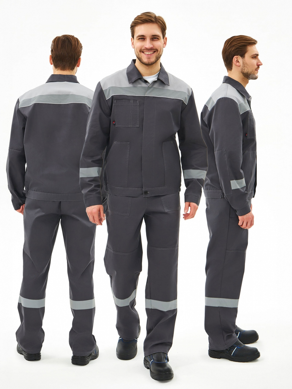 Костюм Липецк-1 СОП CH (тк.Смесовая,280) брюки, т.серый/св.серый