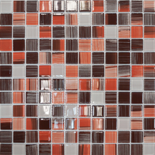 Elada Mosaic. Мозаика JSM-CH1024 (300*300*4мм) терракотовый полосатый микс