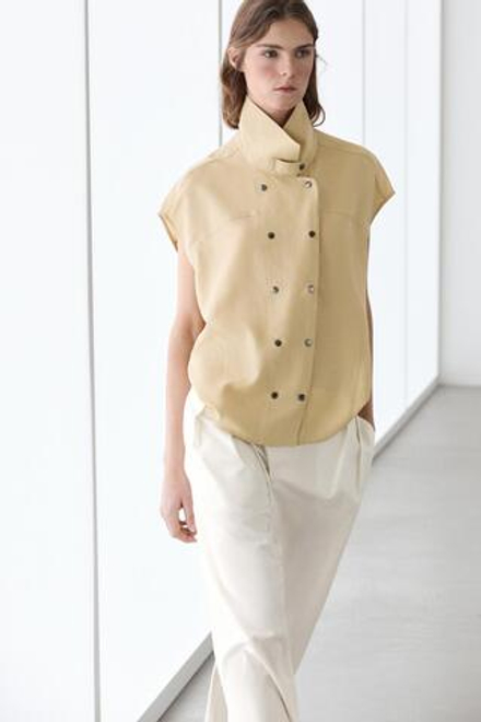 Massimo Dutti Рубашка с короткими рукавами на кнопках, цвет ржавчины