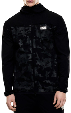 Мужская теннисная кофта EA7 Tennis Jersey Zipper - black