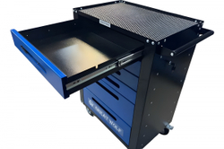 Инструментальная тележка GWT-B6L (6 ящиков, центральный замок, колеса с тормозом, синяя)