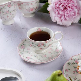 Кофейная пара 100 мл,фарфор "NOBLE" серия "Retro Ritz-La Vie En Rose"