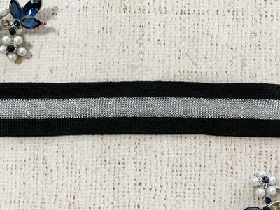 Лента лампасная трикотажная люрекс, ш. 2,5 см.