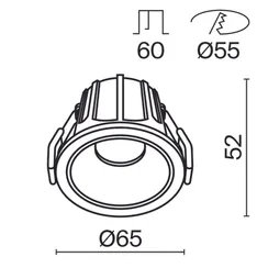 Встраиваемый светильник Альфа / Alfa LED 10 Вт 3000 К 36° Technical dl043-01-10w3k-rd-wb