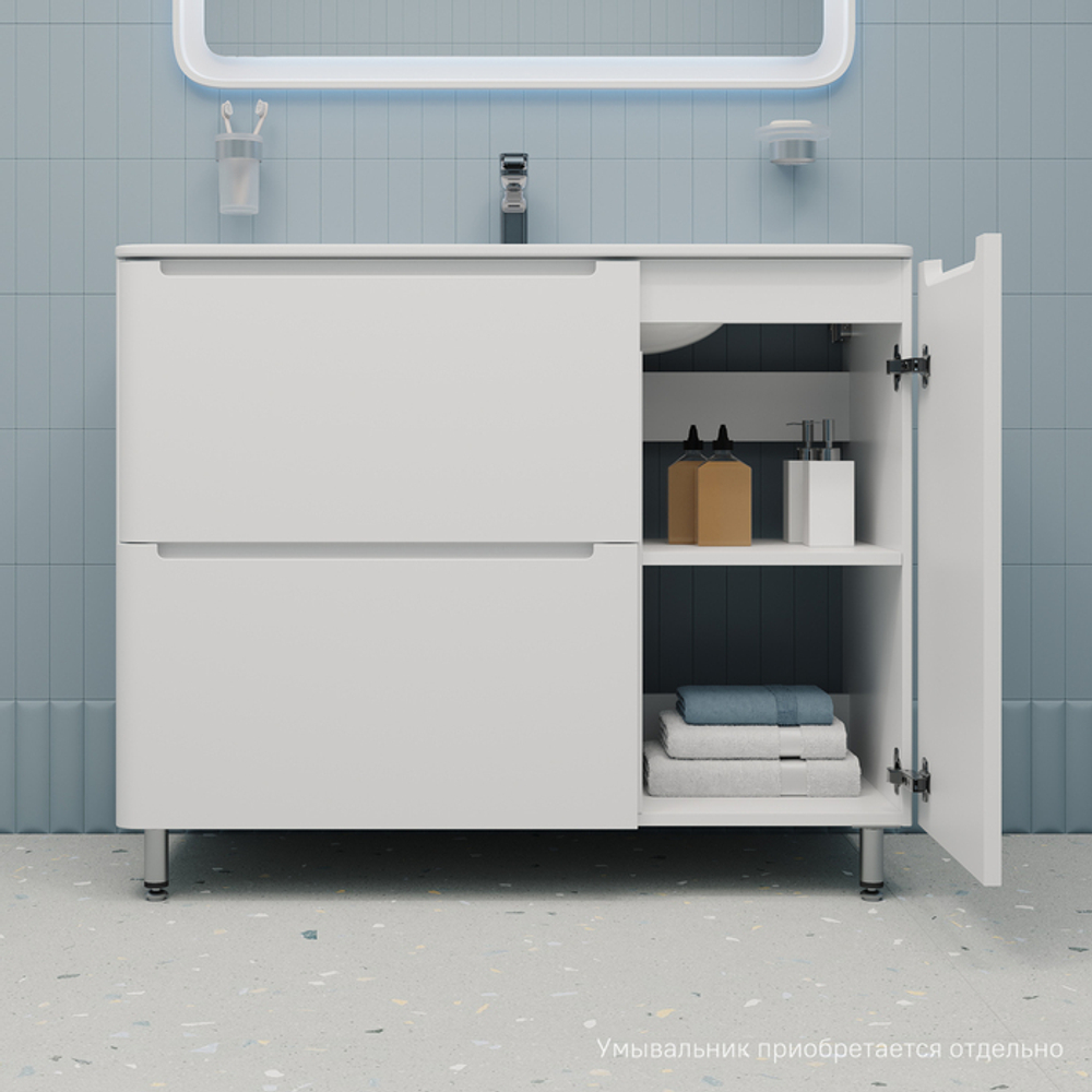 Тумба напольная IDDIS Edifice, белая, 100 см, EDI10WFi95