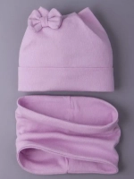 Шапка для девочки с ушками осенняя и снуд