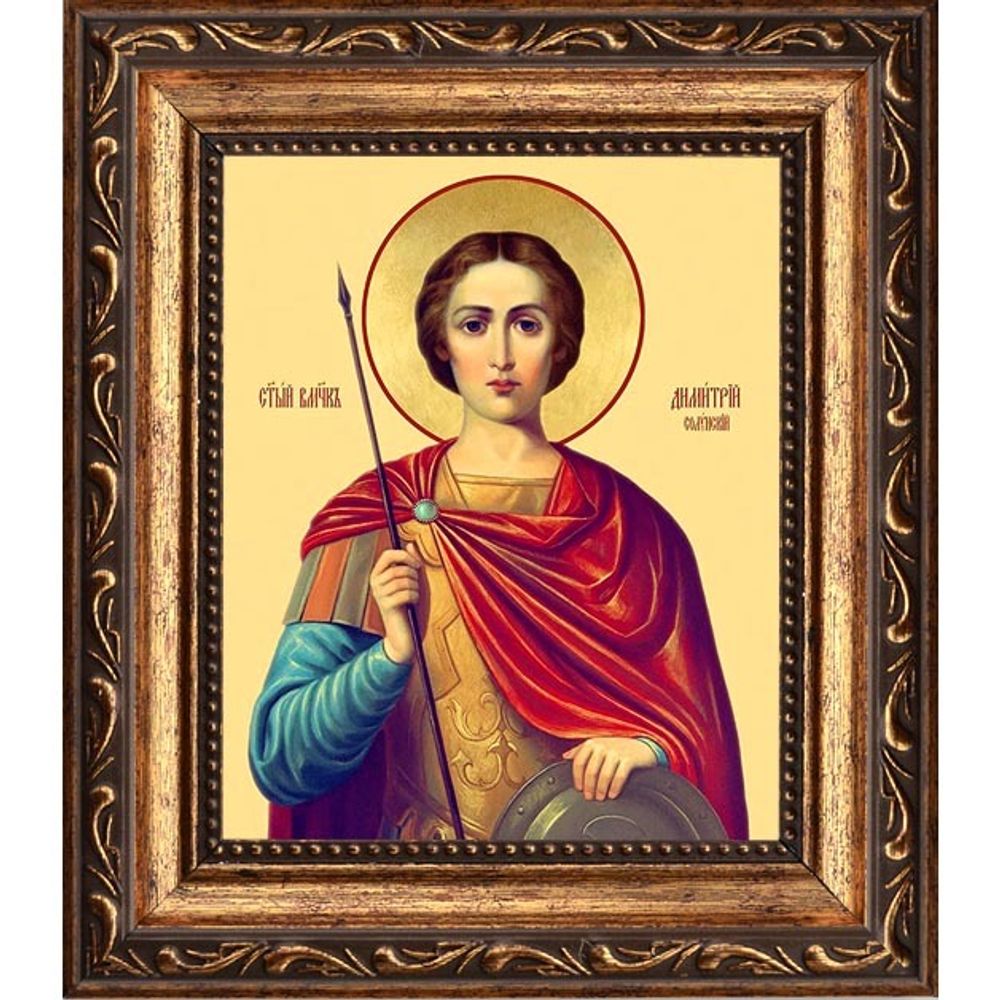 Димитрий Солунский Мироточивый великомученик. Икона на холсте.