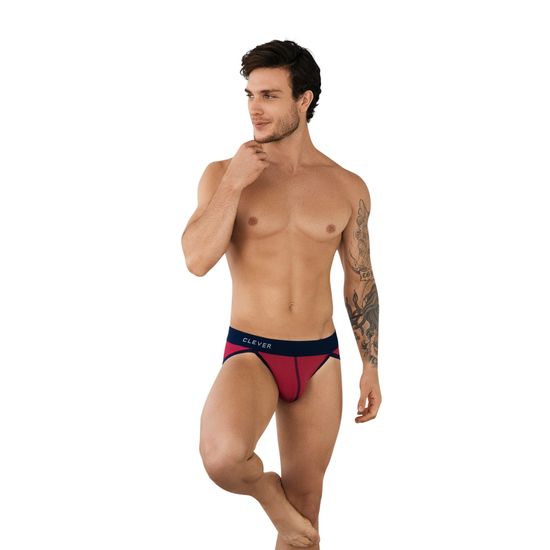 Мужские трусы слипы бордовые Clever Moda SIMPLE BRIEF 094619