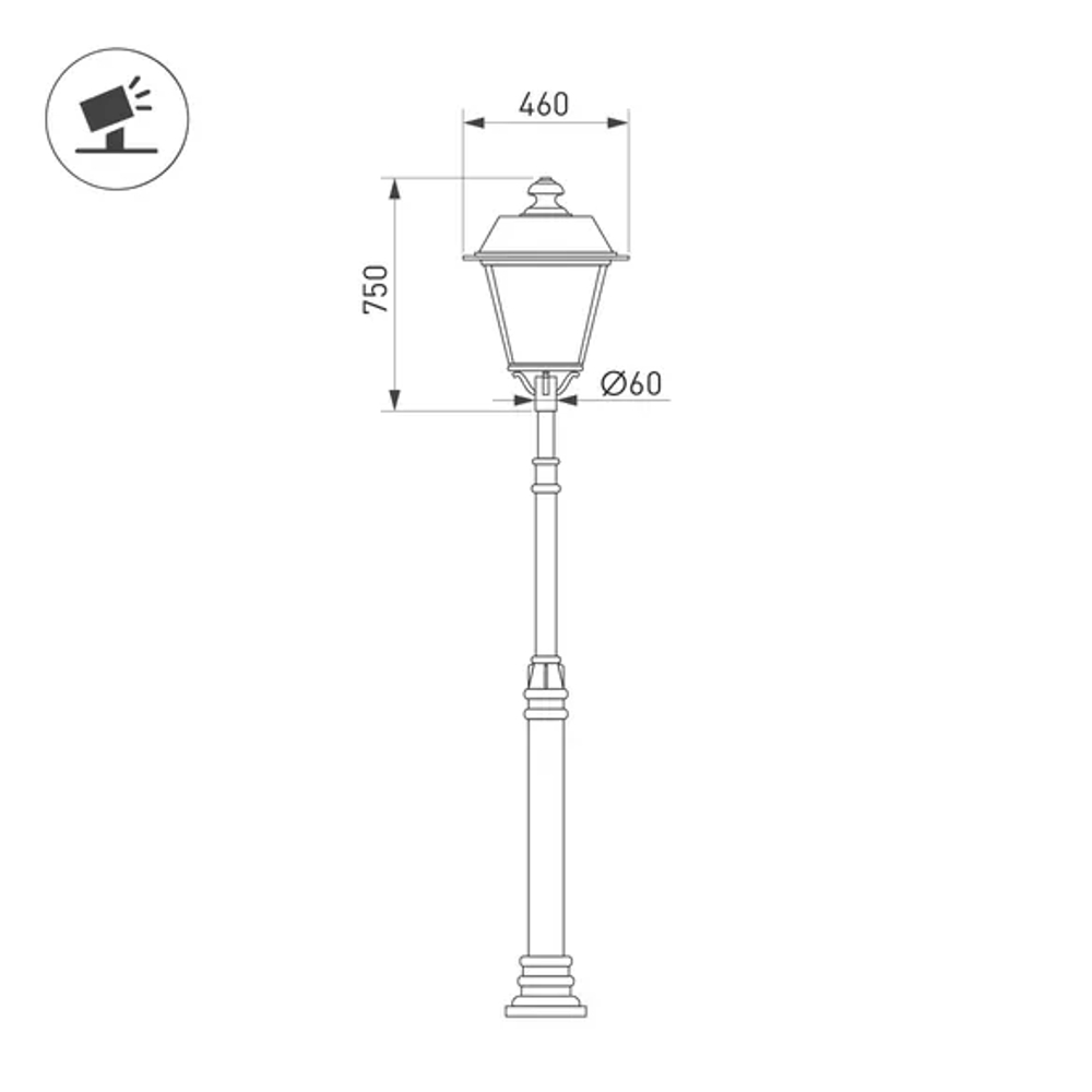 Светильник OXOR-GRADUA-LUZ-O-460x750-50W Day4000 (BK, 120 deg, 230V) IP65 (Arlight, -) 052444