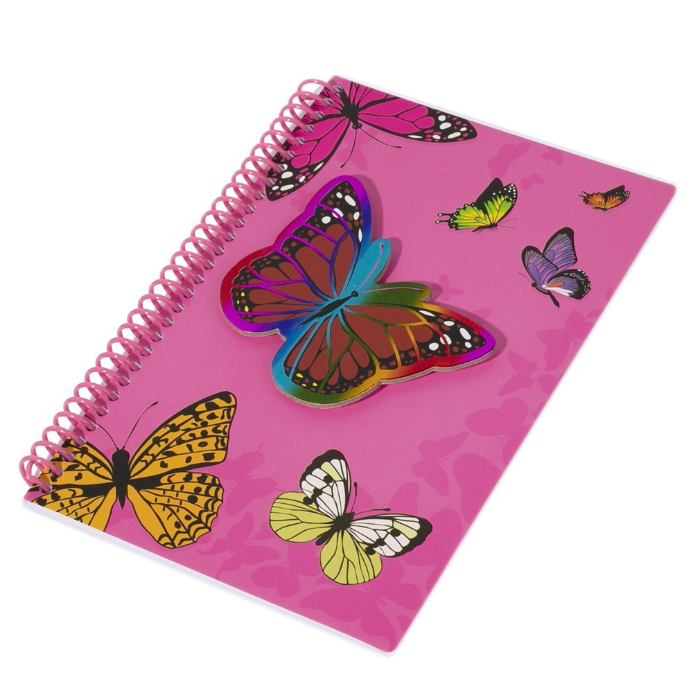 Записная книжка в футляре, А5, Alingar, замочек, "Красная бабочка"