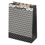 Пакет подарочный бумажный Alingar, (L+) 26х32х10 см, "Ромбы. Квадраты", ламинация, ассорти