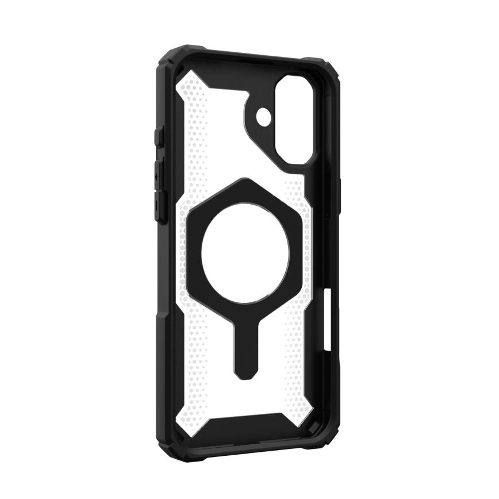 Защитный прозрачный чехол MagSafe с подставкой UAG Plasma XTE для iPhone 16 Plus Полупрозрачный композитный гибридный чехол со встроенной подставкой, высоким уровнем защиты при падении и вырезом для Контроллера камеры