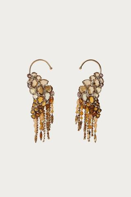 ZARA X MARISA BERENSON МЕРЦАЮЩИЕ СЕРЬГИ С КАМНЯМИ , ЗОЛОТИСТЫЙ