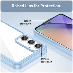 Чехол с усиленными мягкими рамками синего цвета для Samsung Galaxy A55, мягкий отклик кнопок