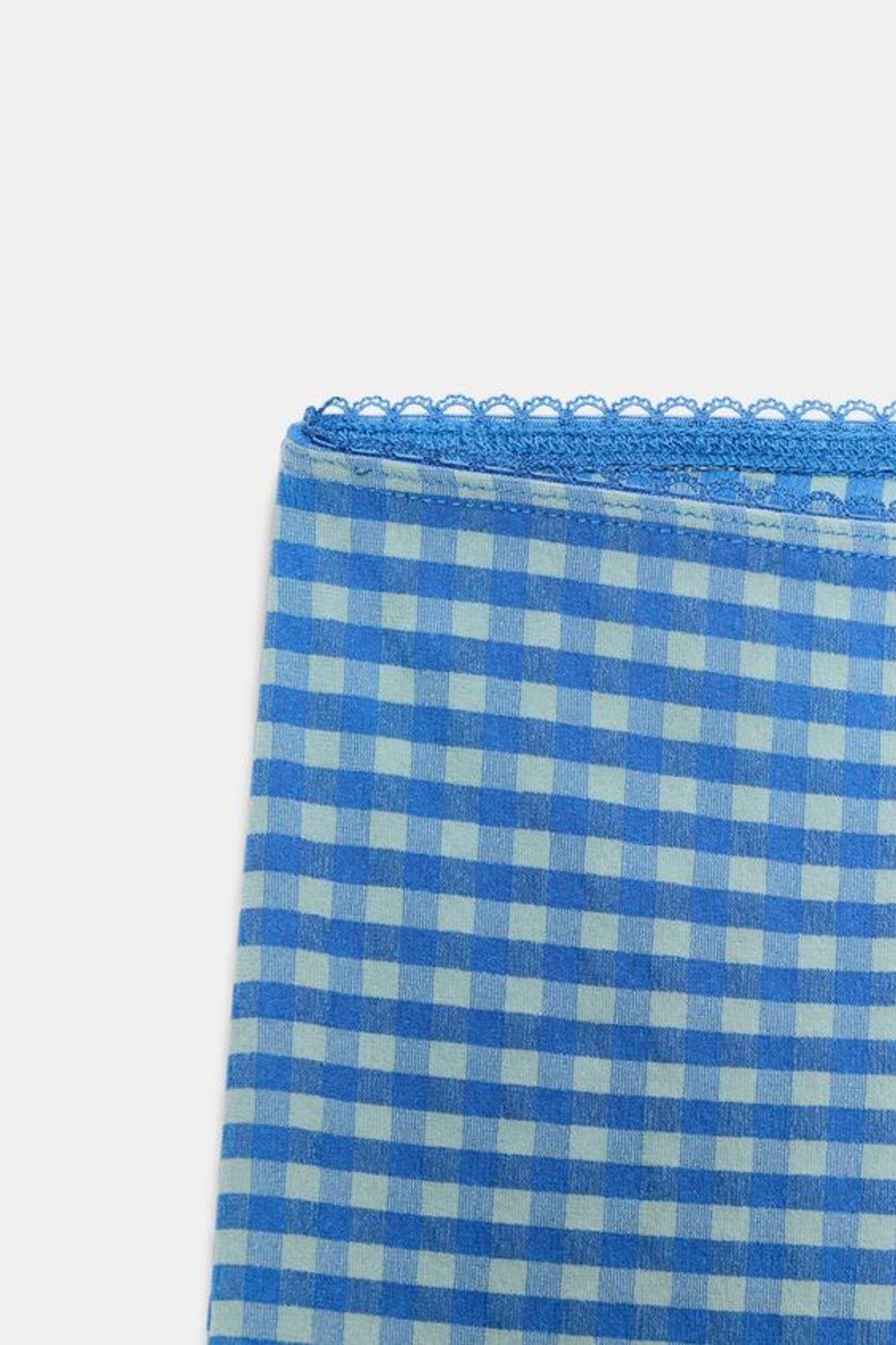 ZARA БРЮКИ КАПРИ В КЛЕТКУ ВИШИ, СИНИЙ/БЕЛЫЙ