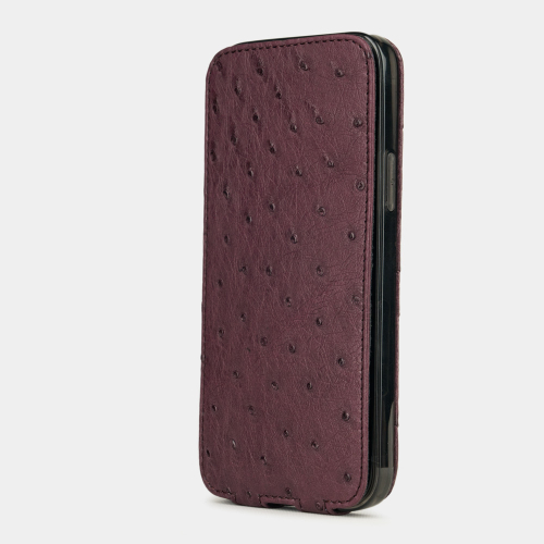 Special order: Чехол для iPhone 12/12Pro из кожи страуса, цвета баклажан