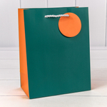 Пакет подарочный 18х23х10см Премиум (Зеленый, Синий)