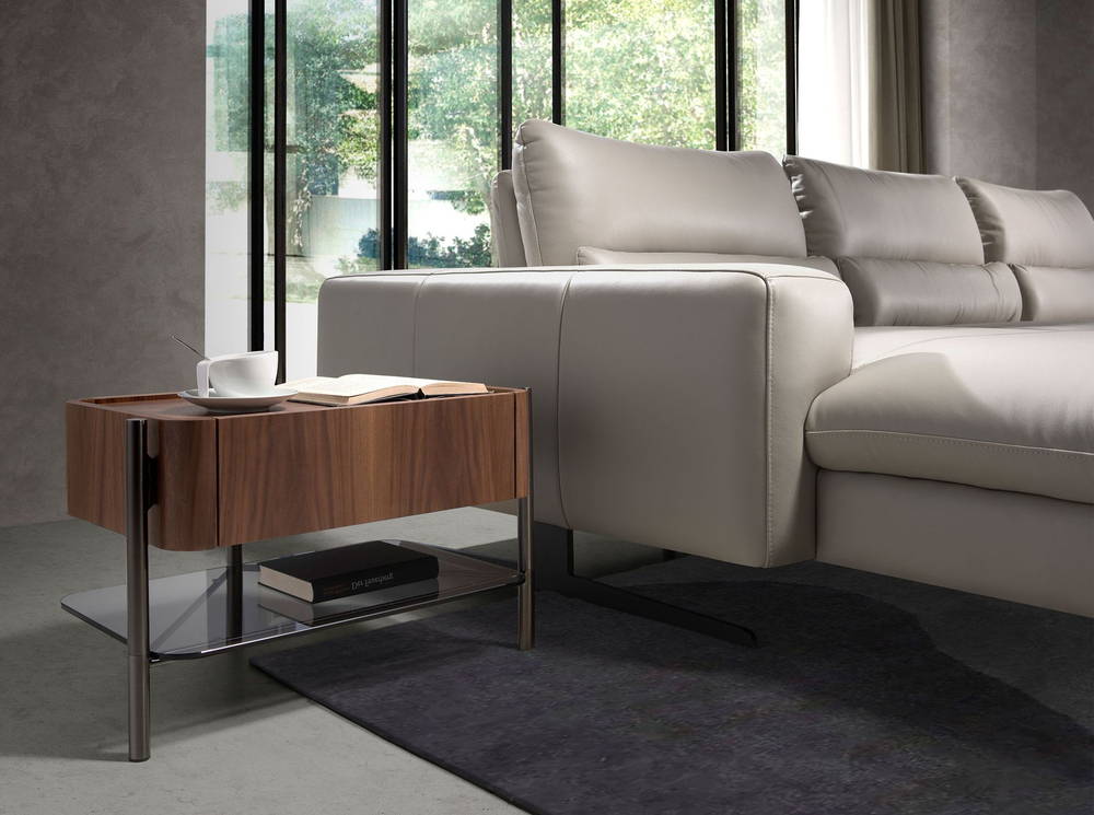 Прикроватная тумбочка 7138/MB2201NS из шпона ореха