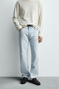 ZARA ДЖИНСЫ STRAIGHT FIT, ГОЛУБОЙ