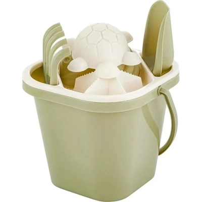 Песочный набор Lalababy for Green Republic (ведерко, сито, совочек, грабельки, 4 формочки)