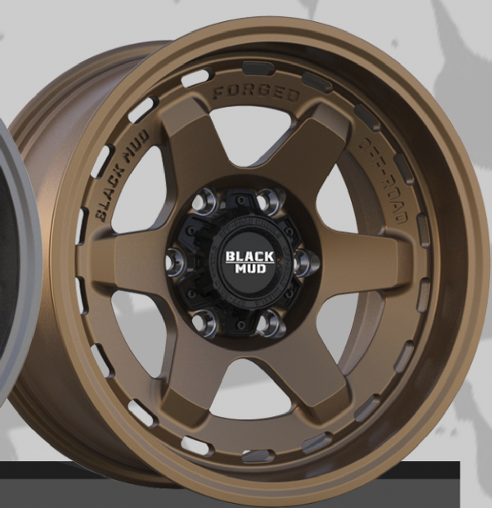 Диск колесный, кованый RT602 R17 8,0 ЕТ0 Black Mud Wheels Matte Bronze