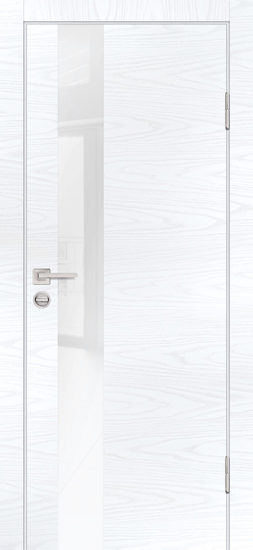Дверь P-10 / Цвет Дуб скай белый / белоснежный лакобель / Двери PROFILO PORTE