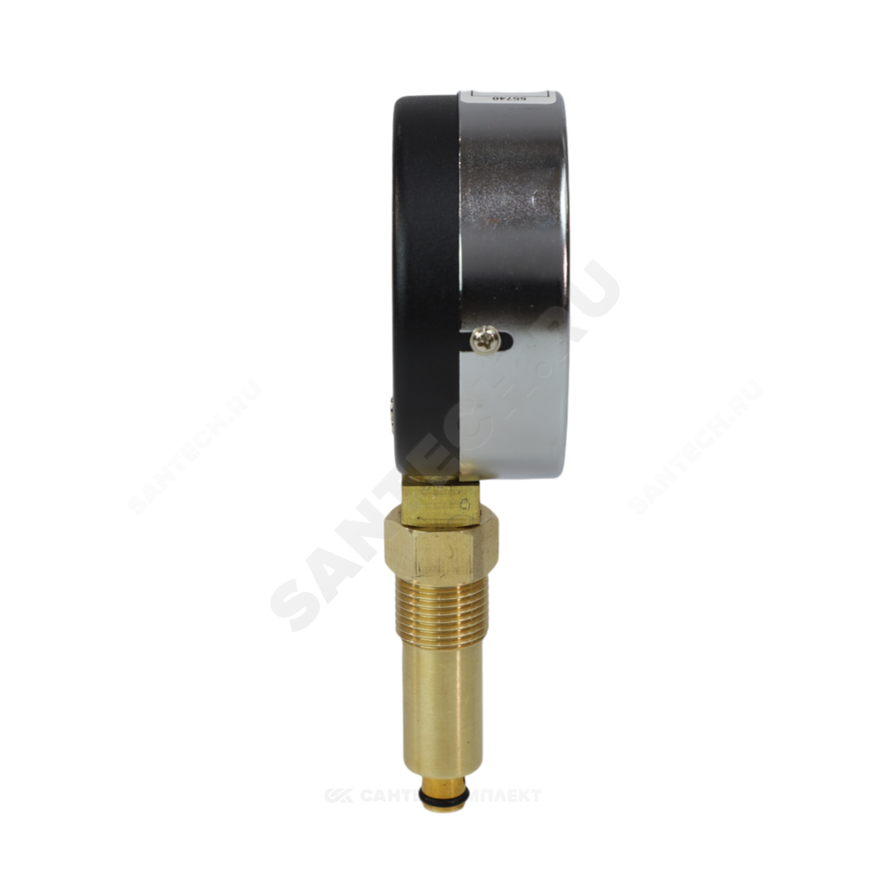 Термоманометр МД04 радиальный Дк80 0-1,6 МПа L=40мм G1/4" 120С с переходником на G1/2" ЭКОМЕРА МД04-80-G-1,6МПа-120-L-40-РИ