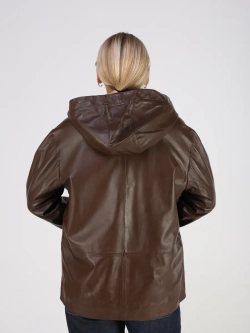 Кожаная куртка демисезонная с капюшоном